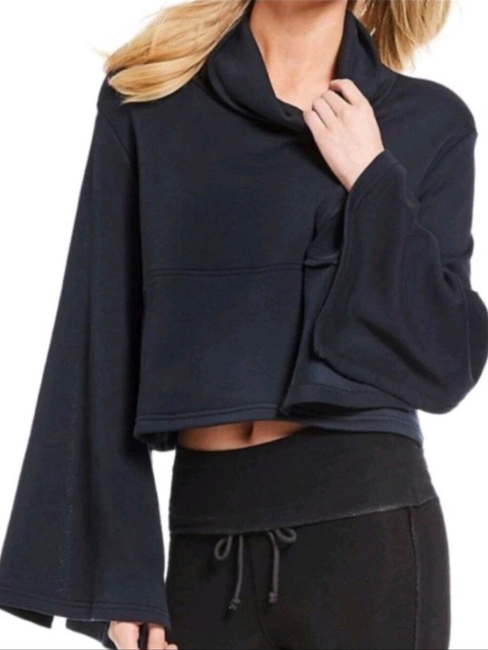 Free People Movement Salvation Turtleneck Flare Split Sleeve Sweatshirt Size M